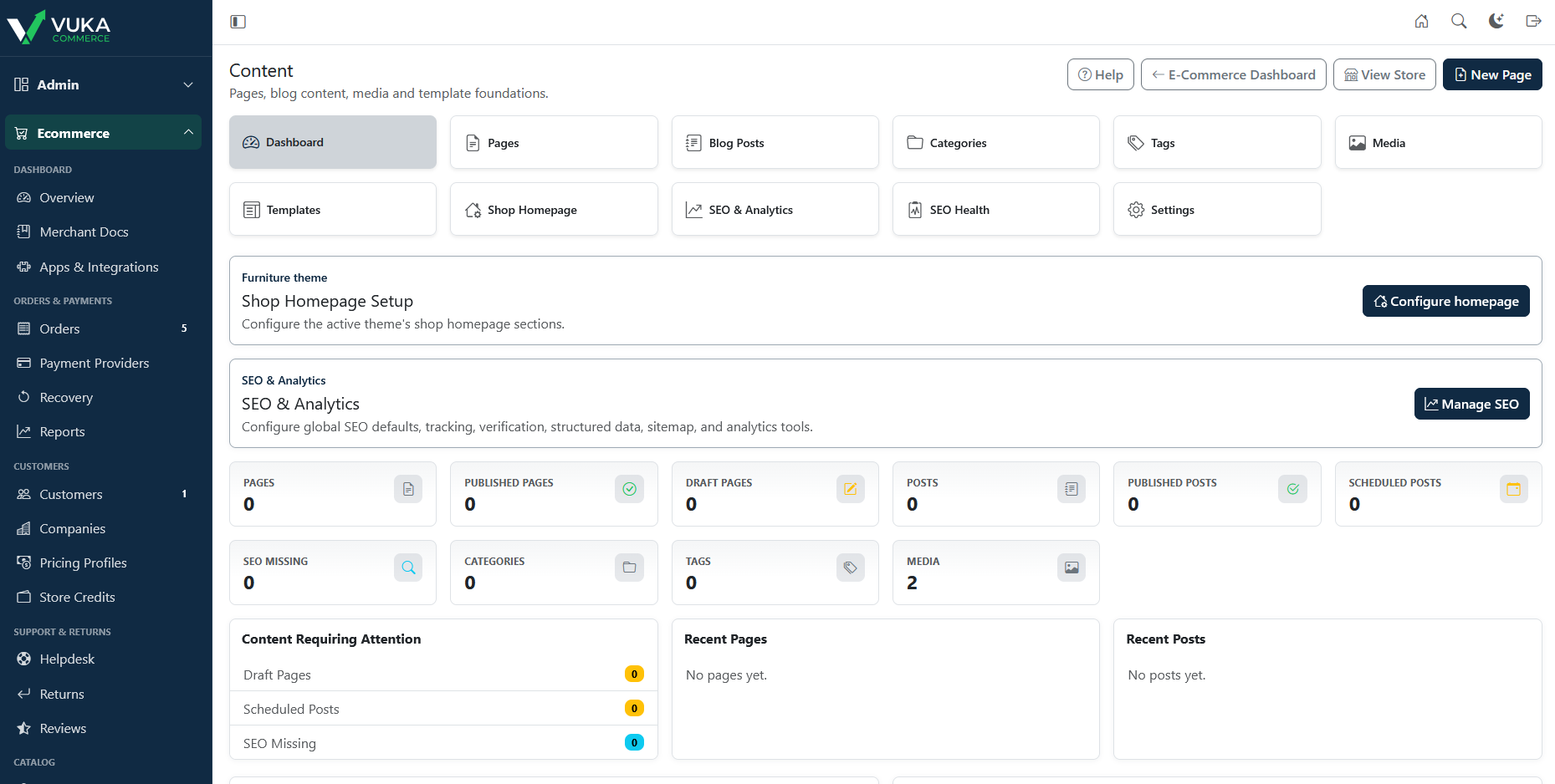 Content Dashboard screenshot