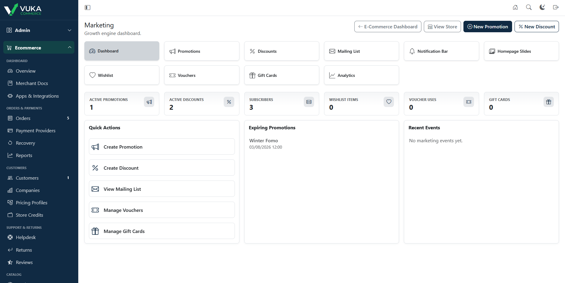 Marketing Dashboard screenshot