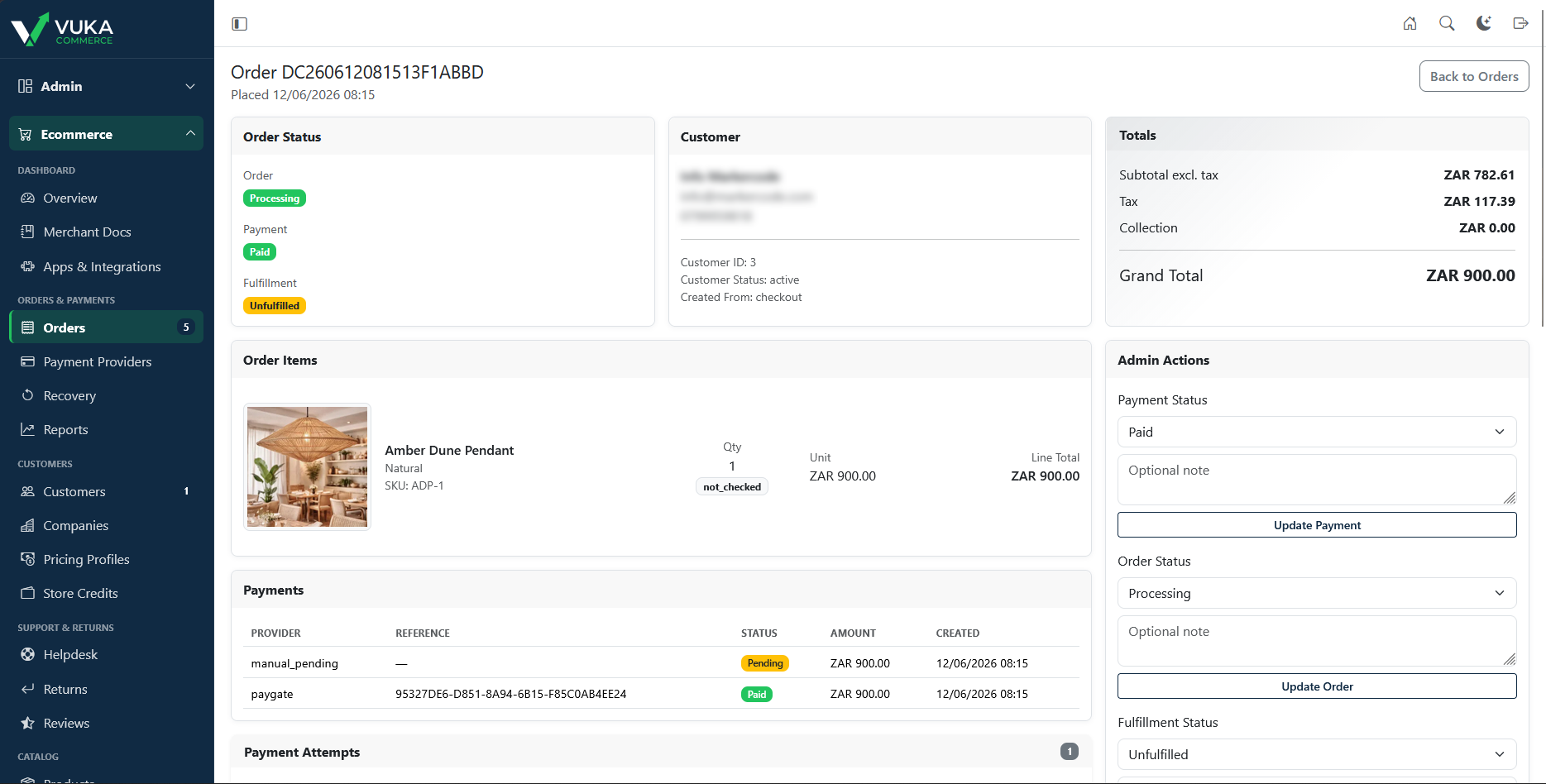 Order Detail Page screenshot